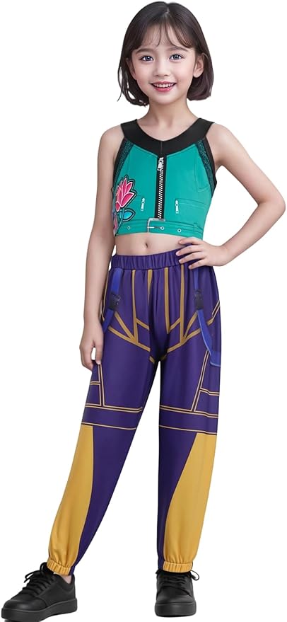 K-Pop Mira Rumi Zoey Demon Hunters Mira KPop Costume Cosplay Canzone In Oro Nero Gonna Per Ragazze Gruppo Halloween Party Outf - Foto 9