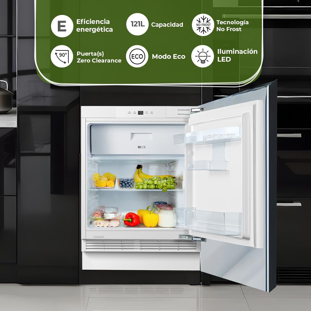 Aspes Frigorífico Refrigerador Blanco ARI82600EC. Capacidad 121 Litros, Bajo Nivel Sonoro, Eficiencia Energética Clase E