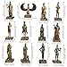 Gods of Egypt Statues Sets, 12 Piece Egyptian Gods Resin Figurines Hand Painted Bronzed Statue, Sekhmet, Anubis, Isis Figurines for Home Office Altar Decor, Black Gold Finish Sculptures