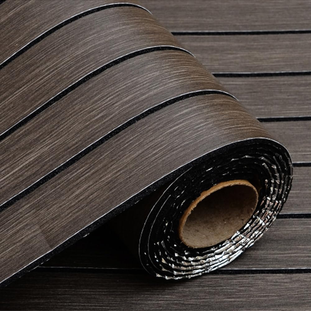 LZH-LP Wood Grille Self-Adhesive Wall Stickers Wood Grain Grille Background Thickening Wallpaper, 40X300CM IXPE PVC Self-Adhesive Stickers Roll Noise Reduction Wall Panels for Wall Decal