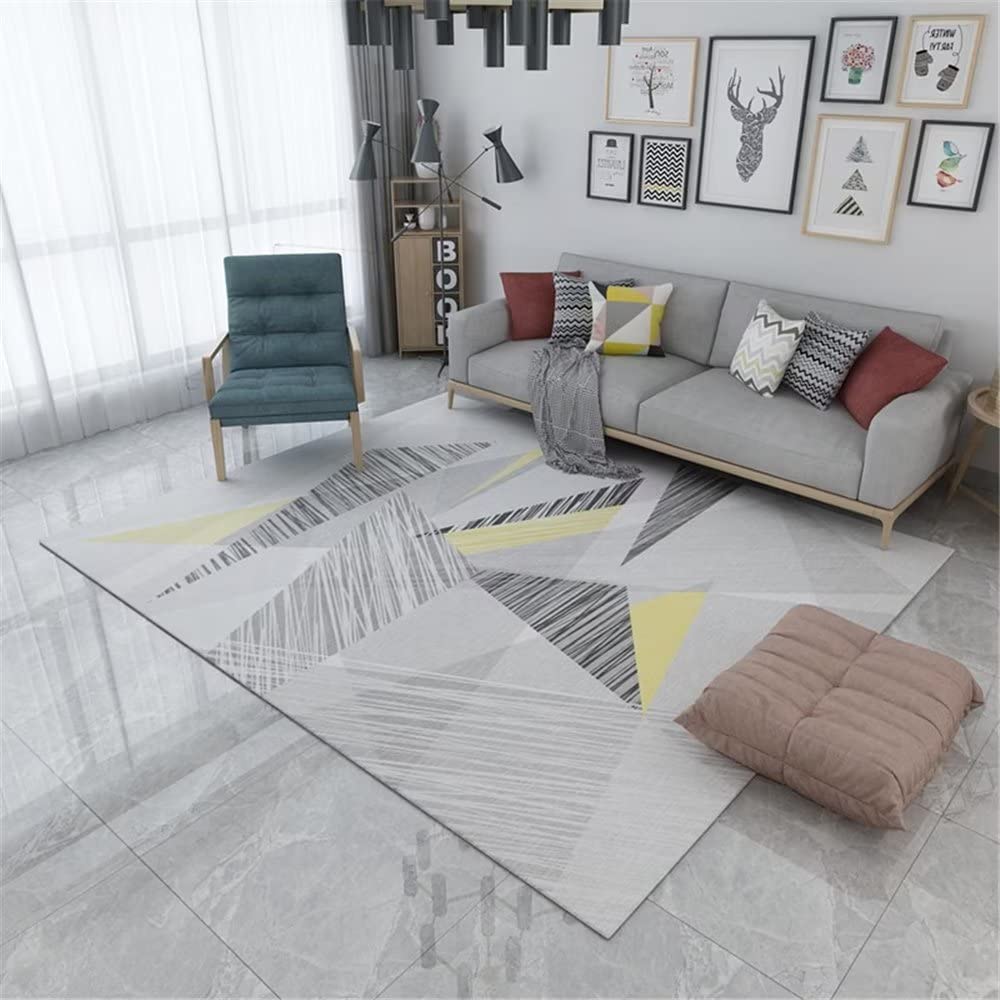 Tapis salon gris anti-glisse et résistant pour chambre d'enfant et chien
