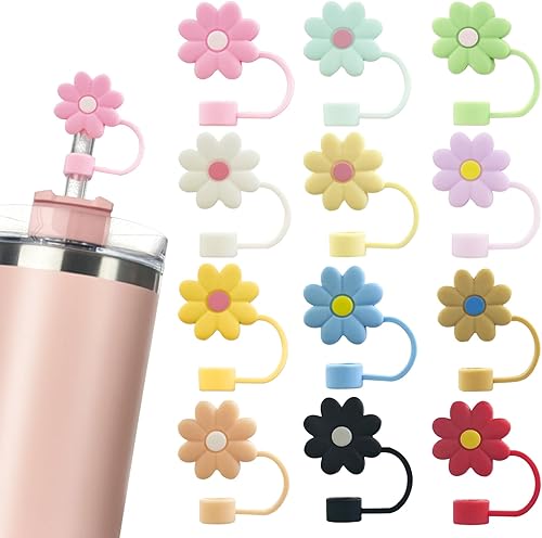 12 fundas de silicona para popotes compatibles con Stanley de 30 y 40 onzas, 0.394 in (2564 pulgadas), bonitas tapas de popote a prueba de polvo disponible en Yaxa El Salvador