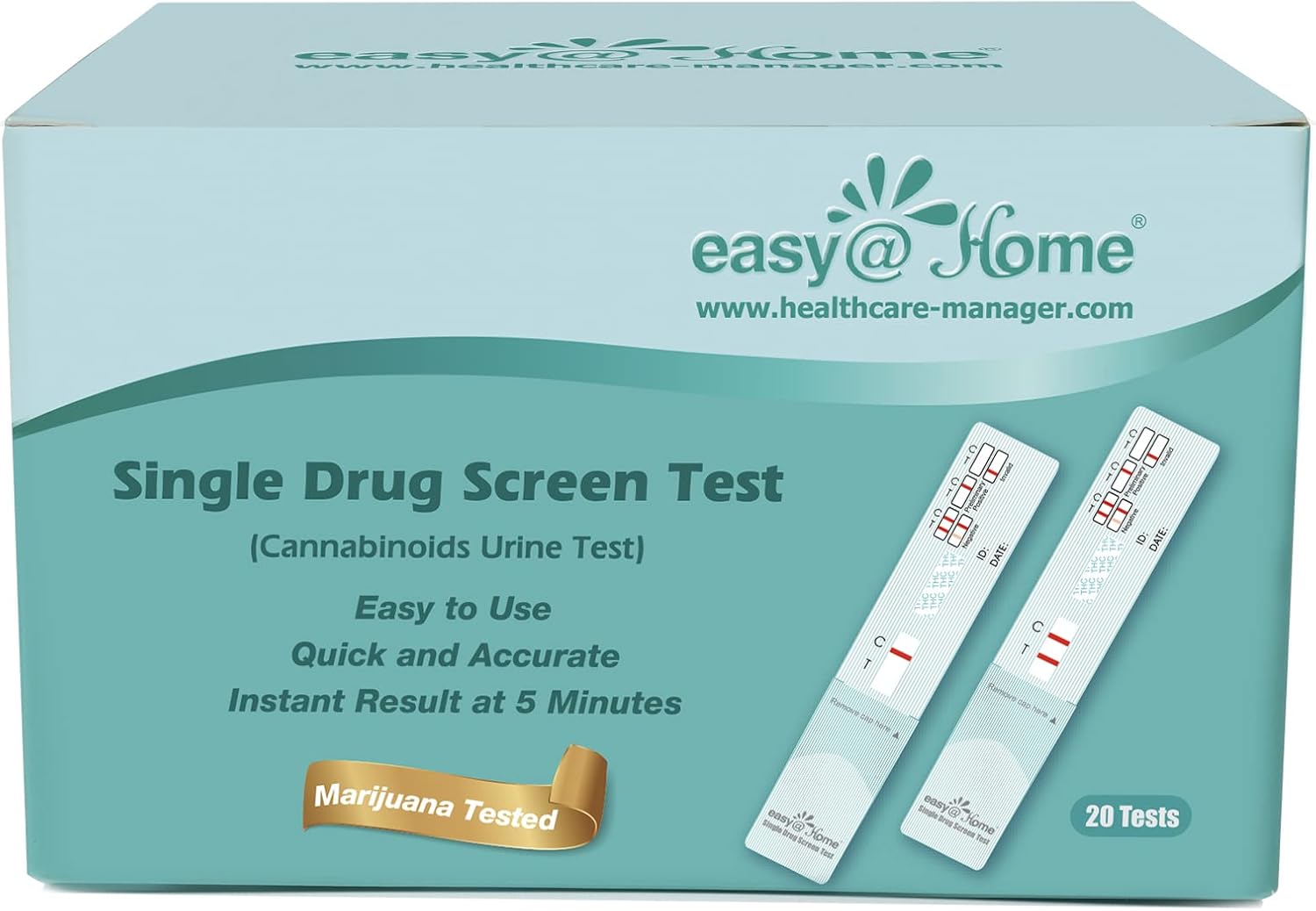 Easy@Home Marijuana (THC) Single Panel Drug Tests Kit - Individually Wrapped - EDTH-114-20 Pack : Health & Household