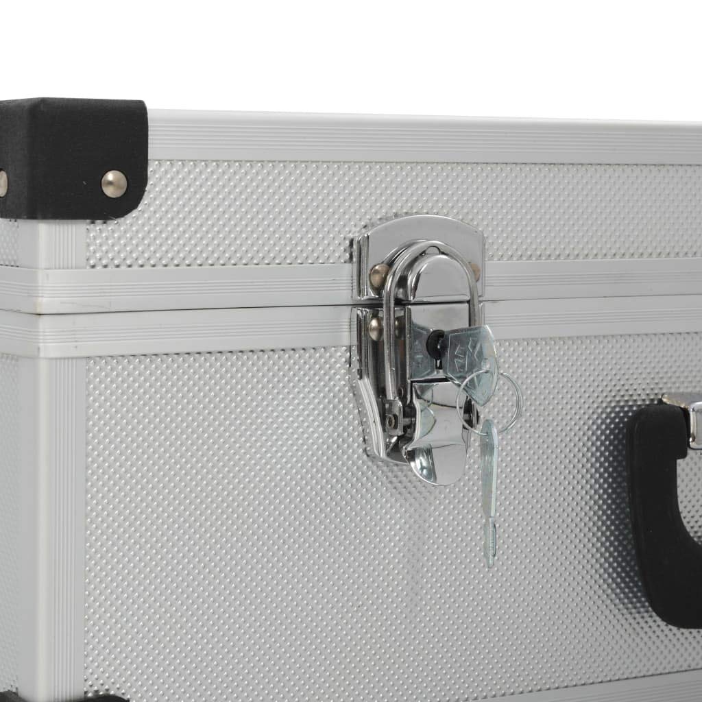 Maletín de herramientas de aluminio estructurado con 6 compartimentos, robusto maletín de almacenamiento de 46 x 33 x 16 cm para herramientas y accesorios