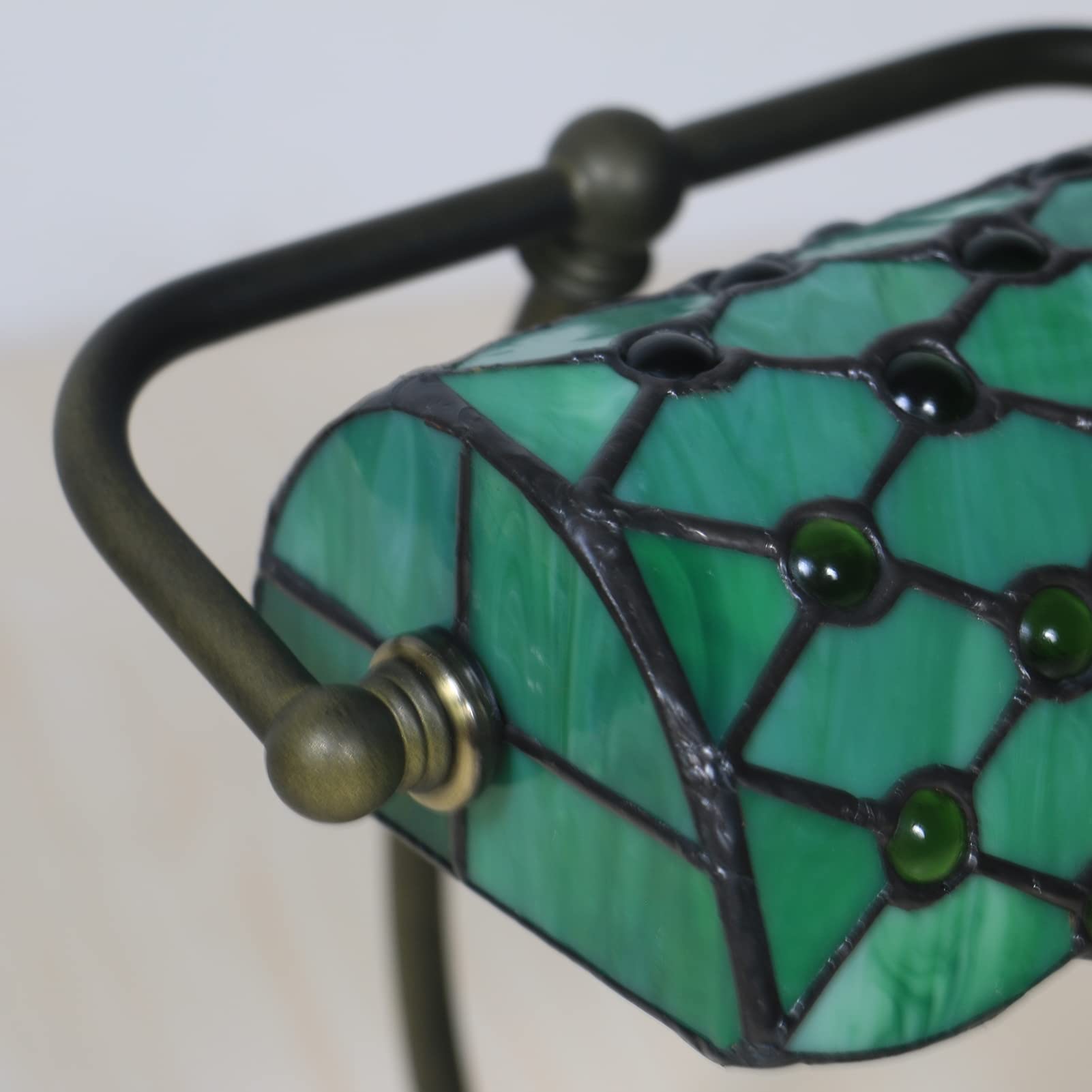 Vert Lampe de Banquier, Vintage Verre Lampe Tiffany, Traditionnelle Lampe banquier pour Bureau bibliothèque étude Bureau Chambre