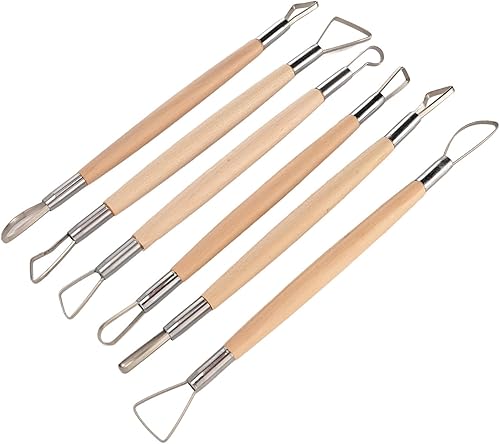 Miniatura 4 de Ymiko 6Pcs Double Ended Clay Modeling Tools for Pottery Sculpting and Craft Shaping, Loop & Rake Design Artisan Kit for DIY Ceramics Projects