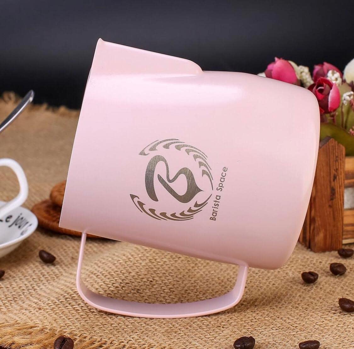 BARISTA SPACE Teflon Pink LATTE ART MILK PITCHER
