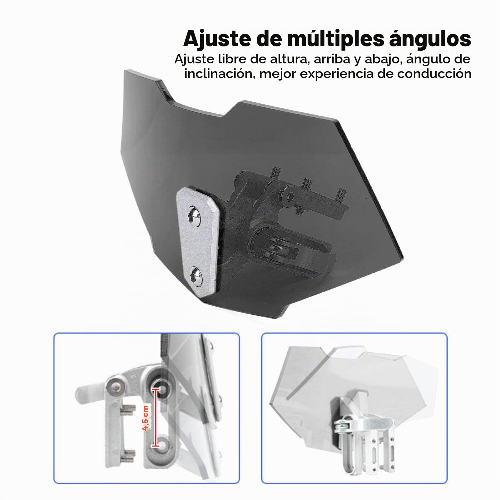 Extensión del Parabrisas de la Motocicleta, Parabrisas de la Motocicleta Acrílico Clip Ajustable Aumentado en el Deflector de Viento