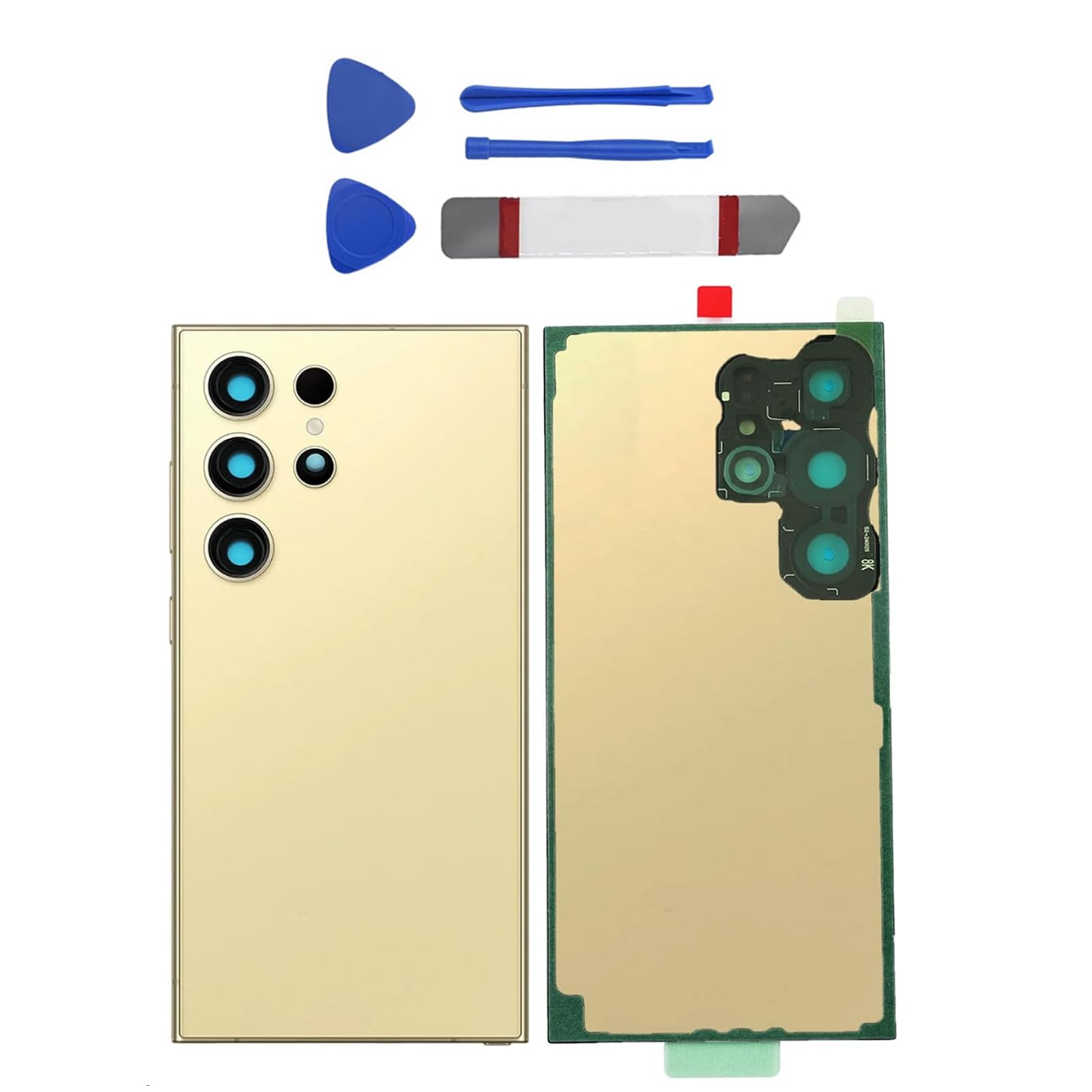 Galaxy S24 Ultra Rear Back Glass for Samsung Galaxy S24 Ultra, Yellow Gold