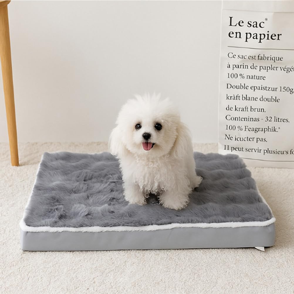 Colchoneta para Perro, Cojín Suave para Perro, Cama para Gatos con Desenfundable Y Lavable, Camas Antideslizantes para Perros, para Gatos Y Perros Medianos Y Pequeños,Gris,M