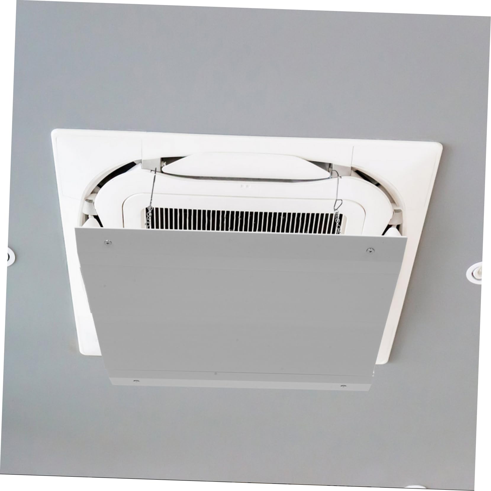 Deflettore Vento per Condizionatori Quadrato Bianco, Acciaio Inox Abs