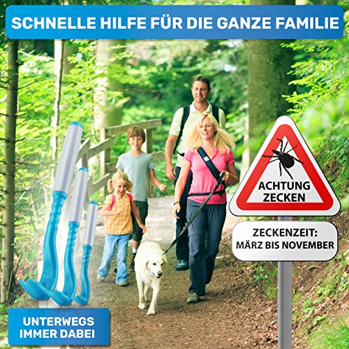BluePet 3er Set Premium Zeckenhaken für Hunde, Katze, Pferd & Mensch wie Zeckenzange I Zeckenhebel d. bewährte Zeckenentferner I Alternative zu Zeckenpinzette Zeckendreher Zeckenschutz Zeckenmittel