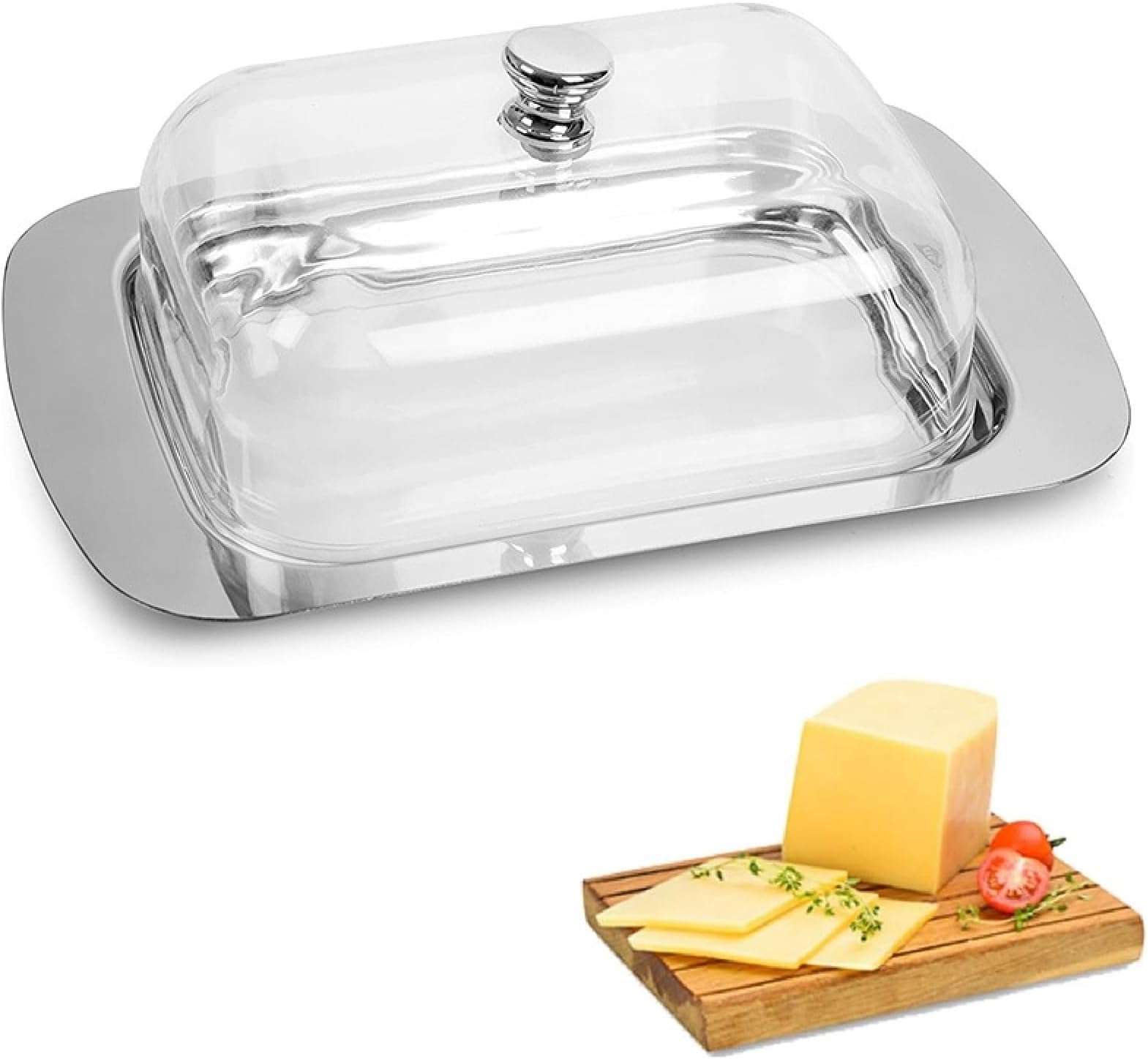 Edelstahl Butterglocke Mit Deckel - Butterdose Für 250g Butter