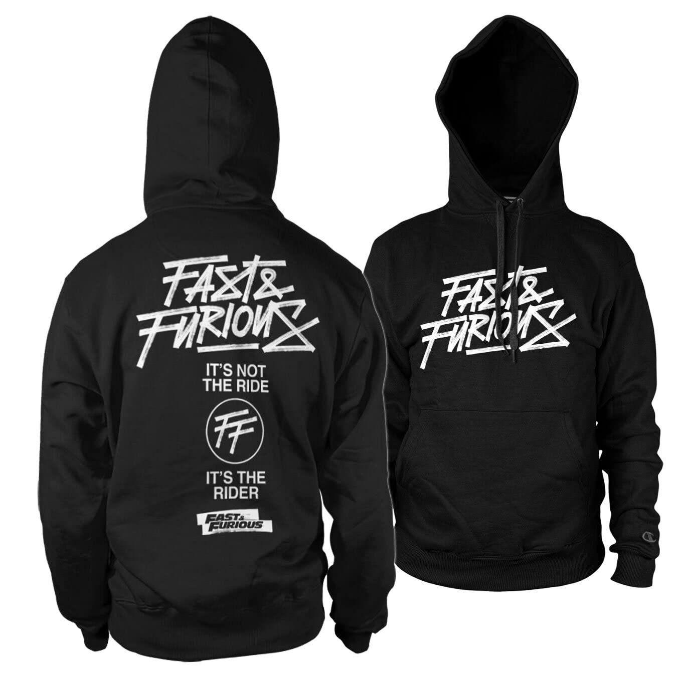 Fast & Furious Unisex Black Officially Licensed Rider Big & Tall Hoodie (Black), XXXX-Large