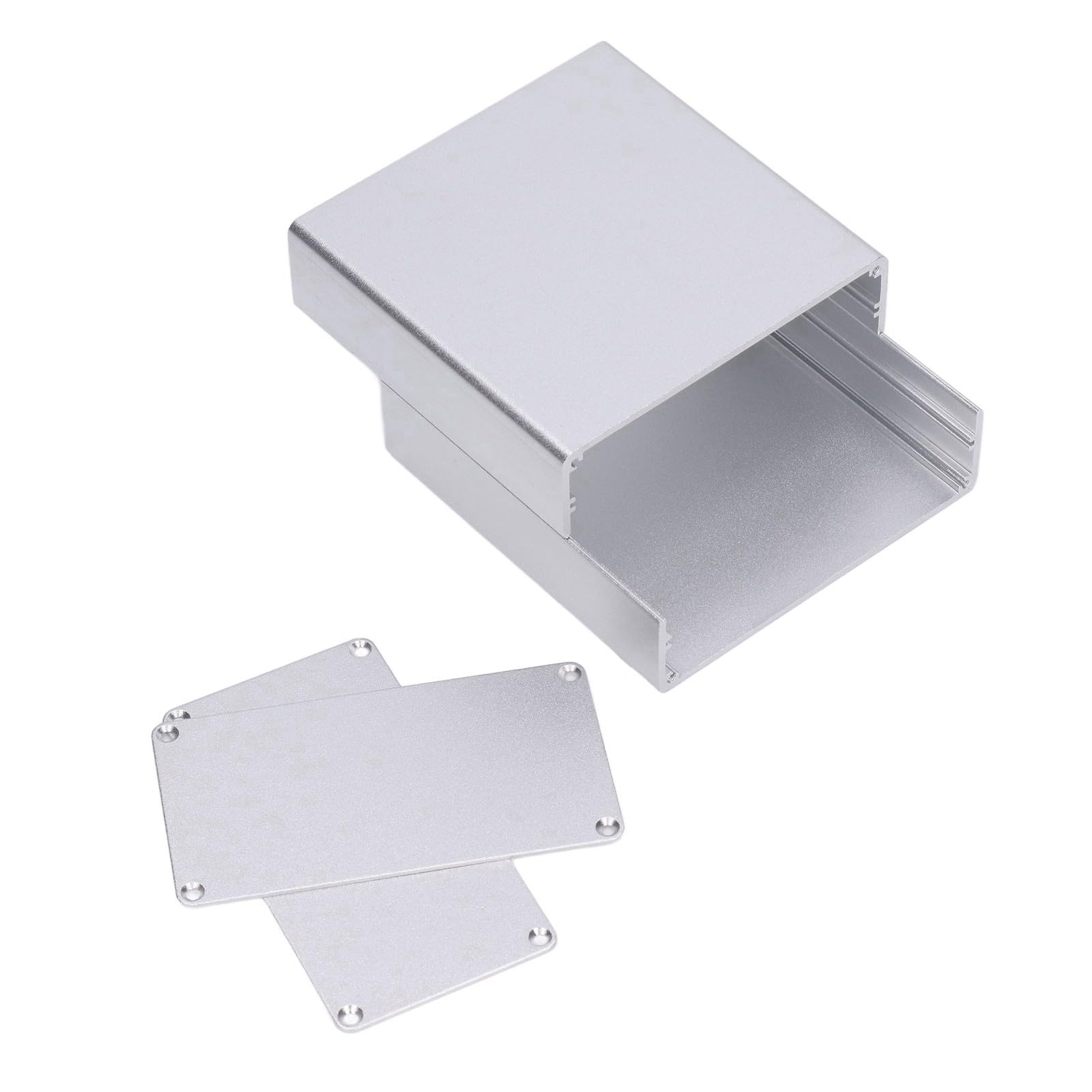 Boîtier en aluminium argenté, boîtier PCB en aluminium, boîtier en métal, boîtier vide – 4,3 x 4,3 x 2,3 cm (L x l x H)
