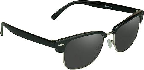 proSPORT Lector clásico de lentes de sol de lectura para hombres y mujeres, marco con borde de cuerno bifocal