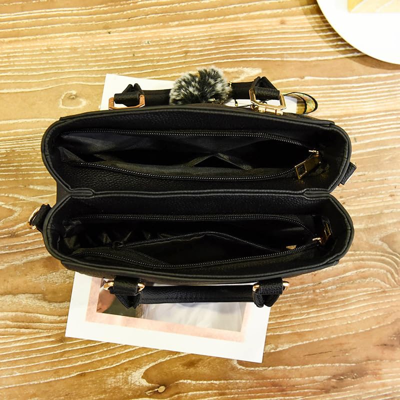 PU Leather Handbag for Women, Adjustable Shoulder Bag with Double Zipper Compartments, Spacious and Durable3