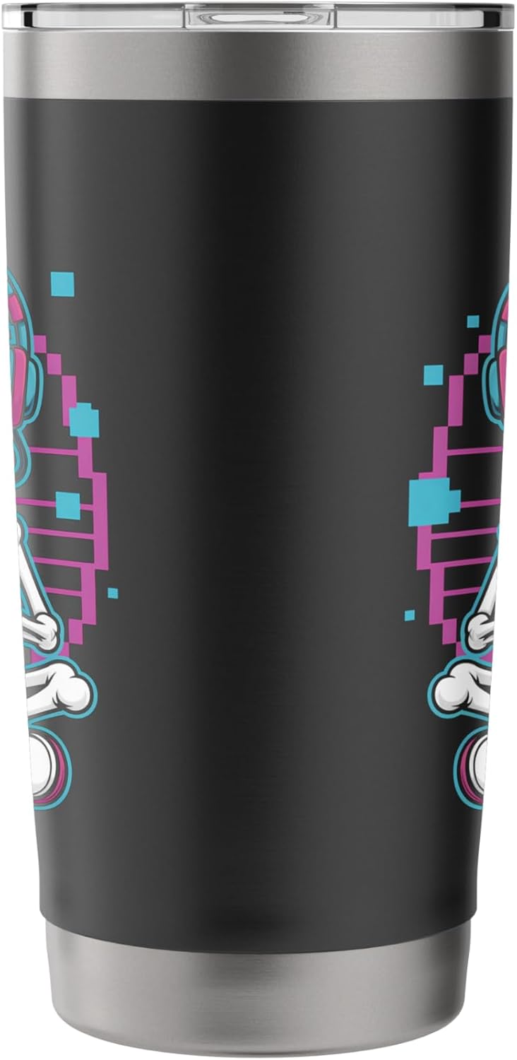 Gaming Skeleton with Headset Controller Stainless Steel Insulated Tumbler image 4
