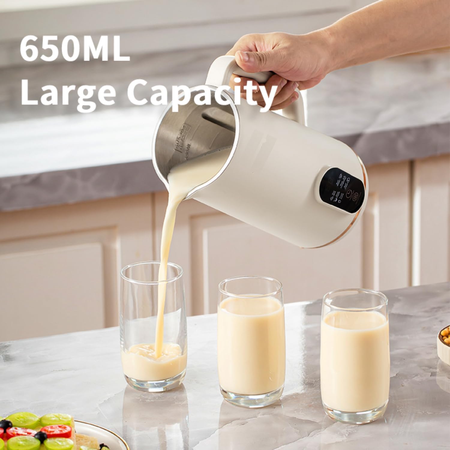 110V Soybean Milk Machine 650ML Mini Soymilk No Filter Automatic Heating Vegan Milk Maker Home