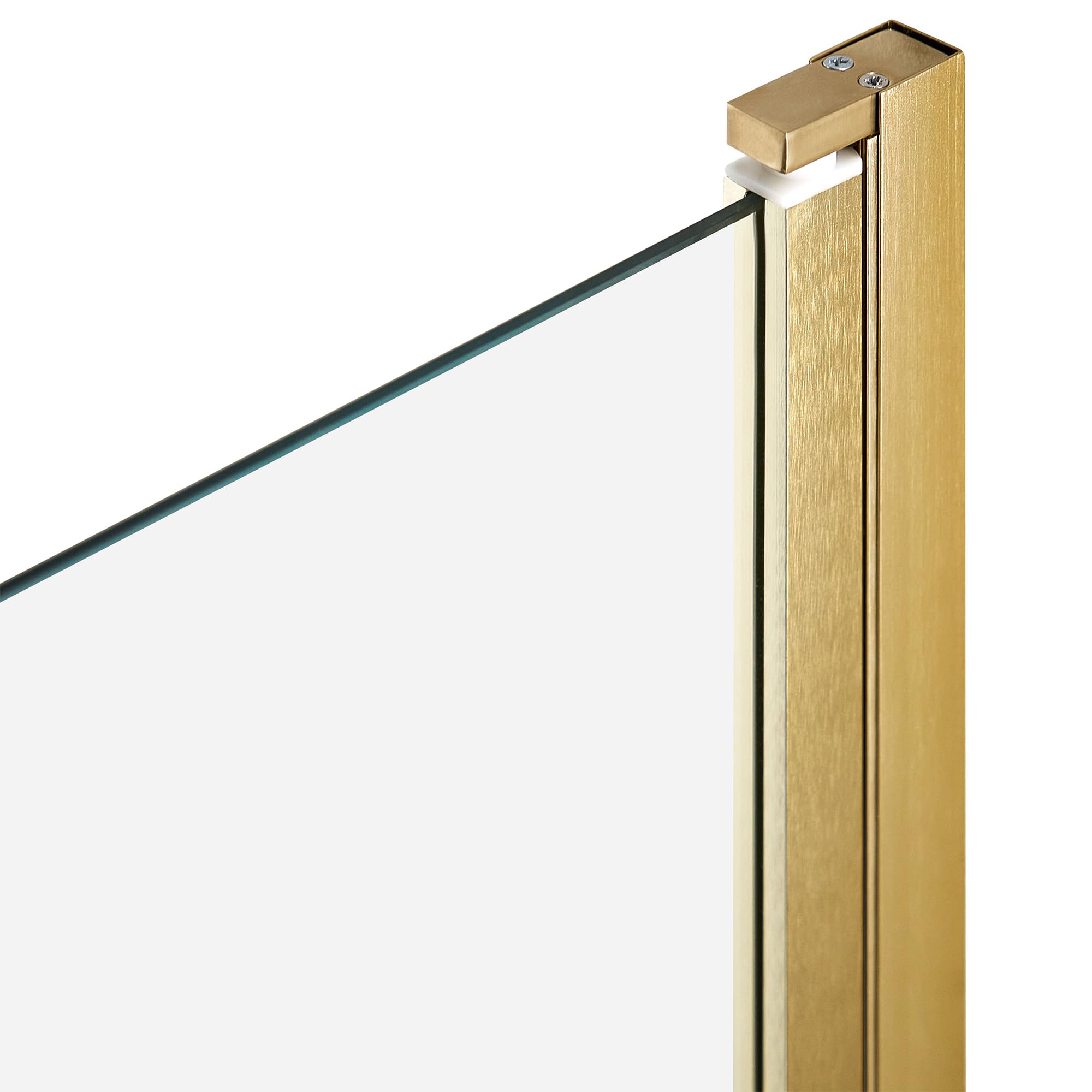 Mampara de ducha minimalista de vidrio templado transparente ajustable dorado 140 x 70 cm Lapan