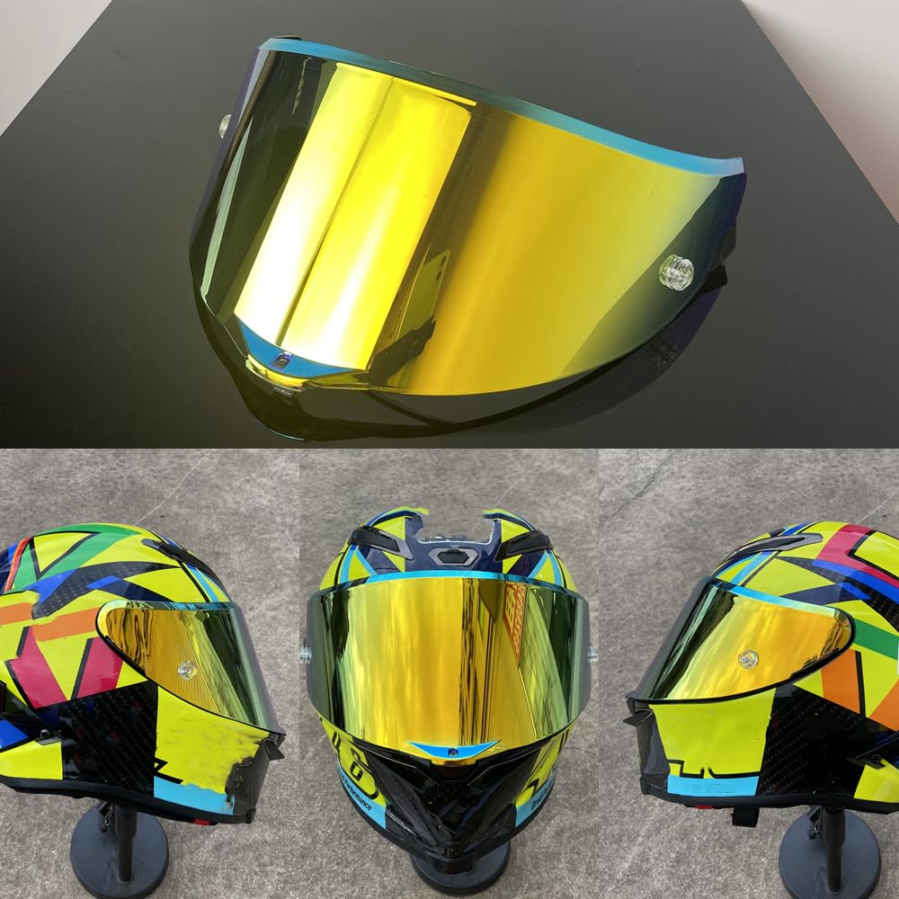 BSTOP RACE 3 Visor Shield for AGV PISTA GPRR,GPR, CORSA R Faceshield Replacement Sunscreen (Revo Deep Gold-day use only) : Automotive