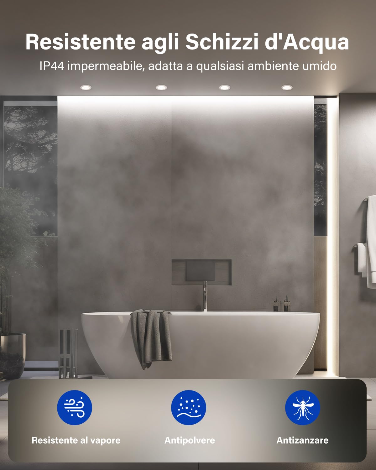 Leselux 5W Faretti LED da Incasso per Cartongesso 3CCT IP44, 20 Pezzi | 380LM Luci da Soffitto Bianco Caldo Bianco Naturale Bianco Freddo, Foro 65-80mm, Luci da Incasso per Bagno Cucina Soggiorno