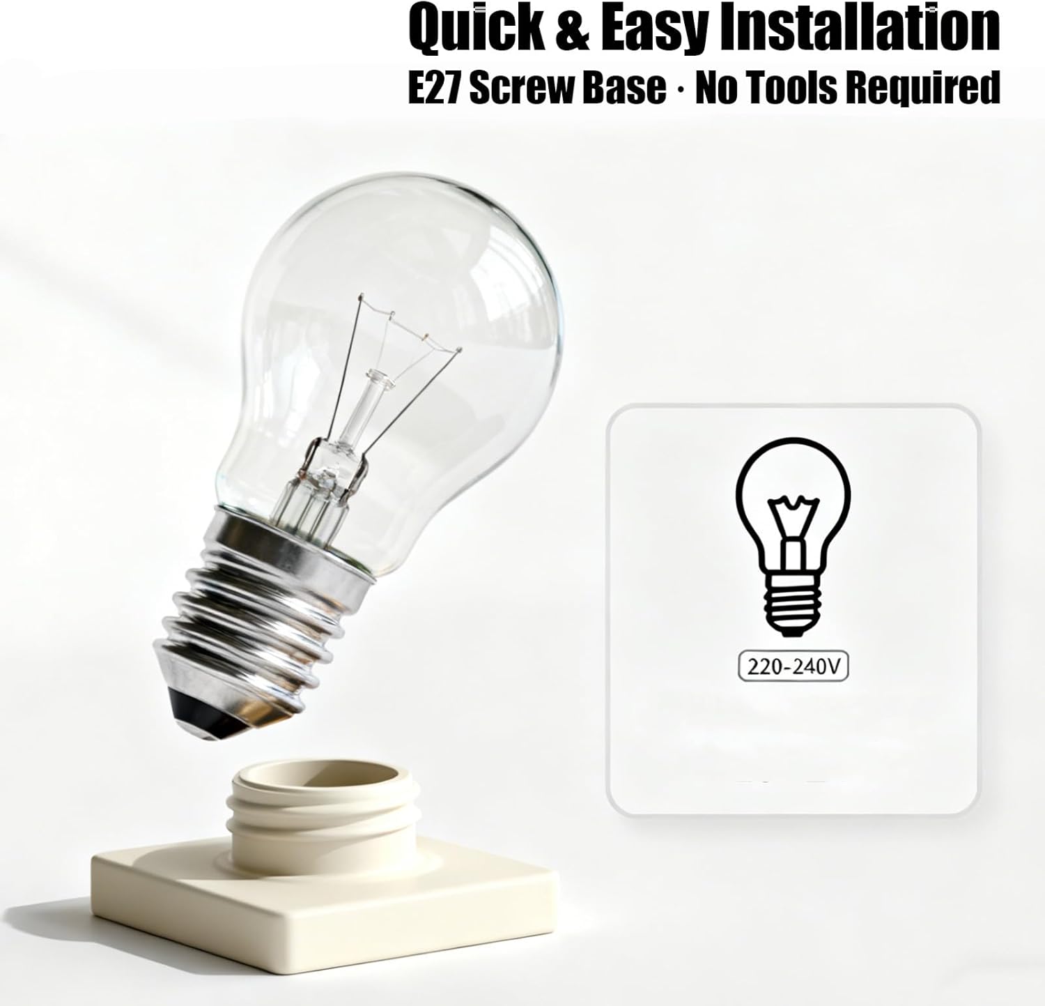 A55 E27 53W 220V Halogen Lamp 96×55mm 2700K Clear Bulb Replacement for Incandescent Light, 10 Pack