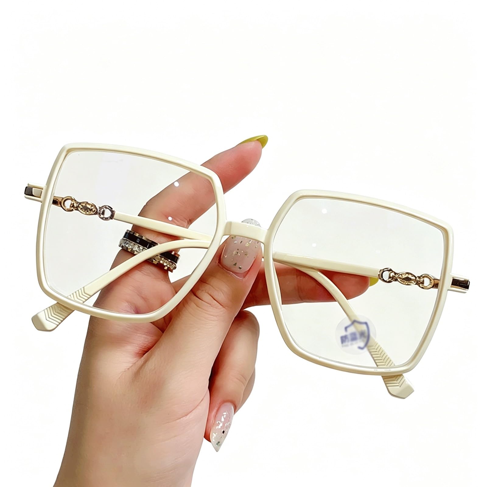 KLJUddGY Square Eyewear Frames Non Prescription Eyeglasses Spectacles for Computer Anti-Blue Light Reading Glasses Ultralight Glasses(Wei�)
