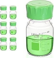 Vista 10 de Utile Botella multimedia, 3.3 botellas de vidrio de borosilicato con tapones de rosca GL45, 6 botellas de medios de laboratorio de 8.45 onzas