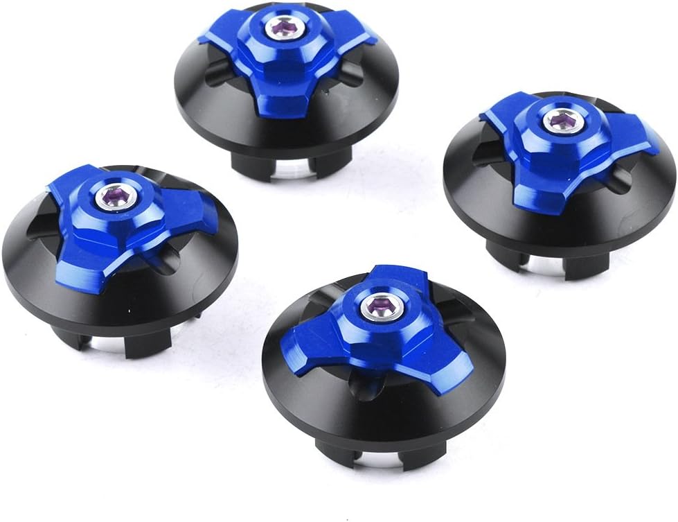 EasyGO Motorcycle Accessories CNC Aluminum Frame Hole Cap Carved Decorative Cover Plug for Kawasaki Ninja 300 Ninja 300R 2013-2016 (Green)