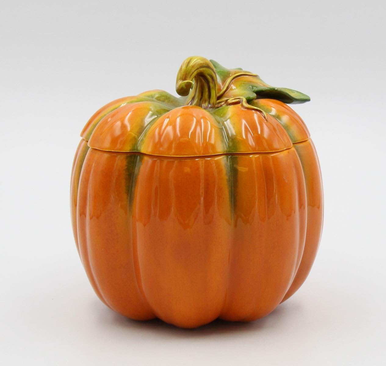 Cosmos Gifts 10365 Fine Ceramic Thanksgiving Harvest Pumpkin Cookie Candy Jar, 6-1/2"