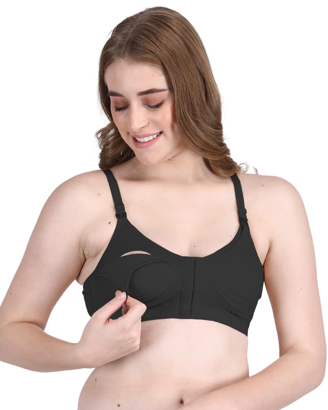 BODYSIZEWomen's Front Open Cotton Full Cup Non-Padded Nursing Bra, Feeding Bra & Maternity Bra for Comfortable Support, Easy Breastfeeding Access, Soft & Breathable for New Moms
