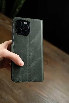 Haki Tecno Spark 40 Pro Hakiki Deri Cüzdan Kılıf Kapaklı, Mıknatıslı, Kartlık Bölmeli, Manyetik Kapama, Stand Özellikli, Şık ve Koruyucu