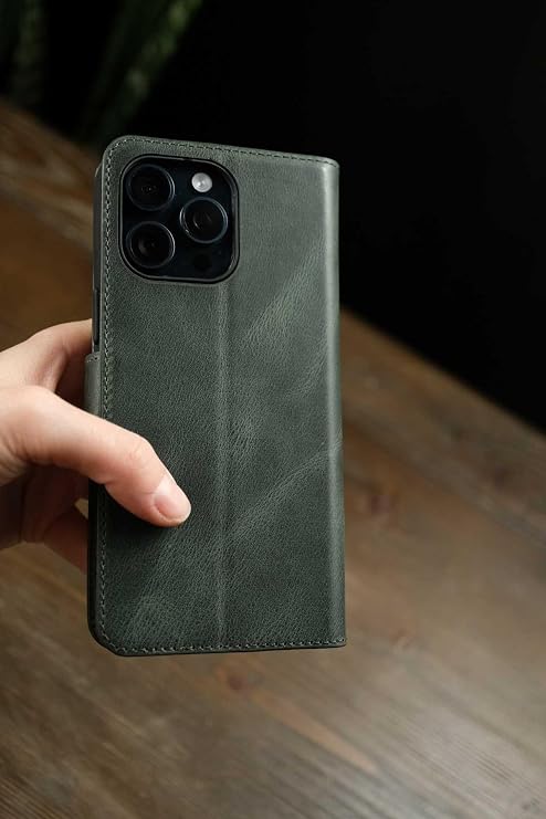 Haki Tecno Spark 40 Pro Hakiki Deri Cüzdan Kılıf Kapaklı, Mıknatıslı, Kartlık Bölmeli, Manyetik Kapama, Stand Özellikli, Şık ve Koruyucu