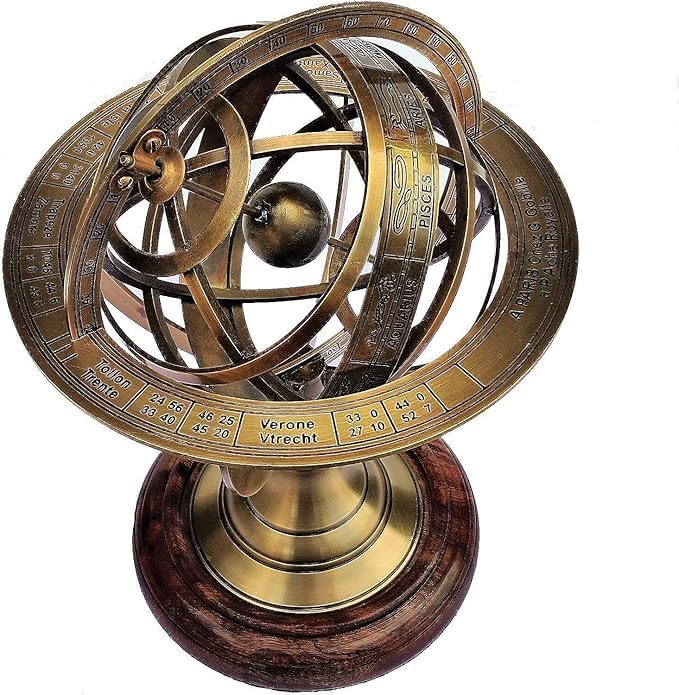 -Castle Instruments Antique Brass 8inch Armillary Sphere