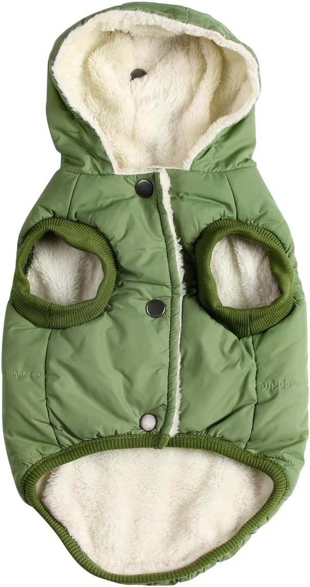 Vecomfy Warm Dog Coats with Hoodie,Winter Dog Jackets for Medium Dogs