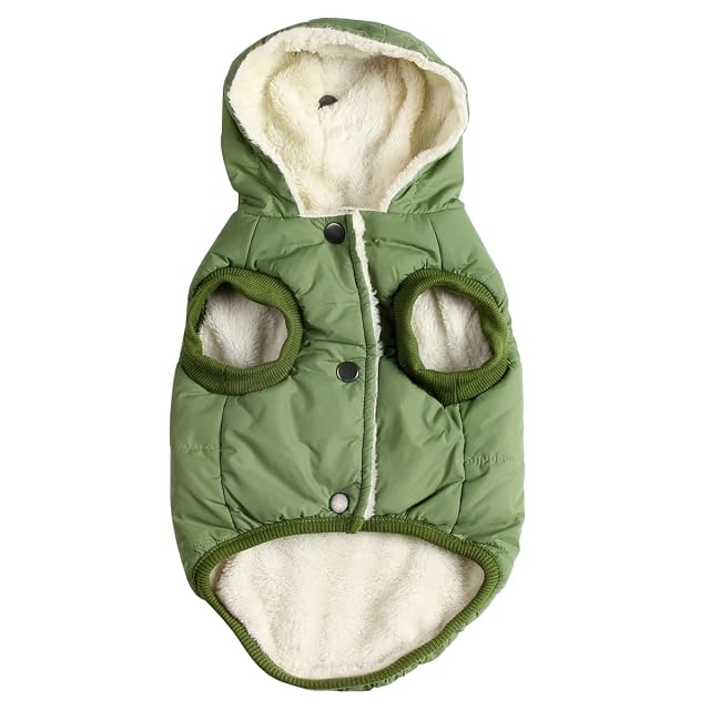 JoyDaog Sudadera con capucha para perro con forro polar y algodón cálido en invierno