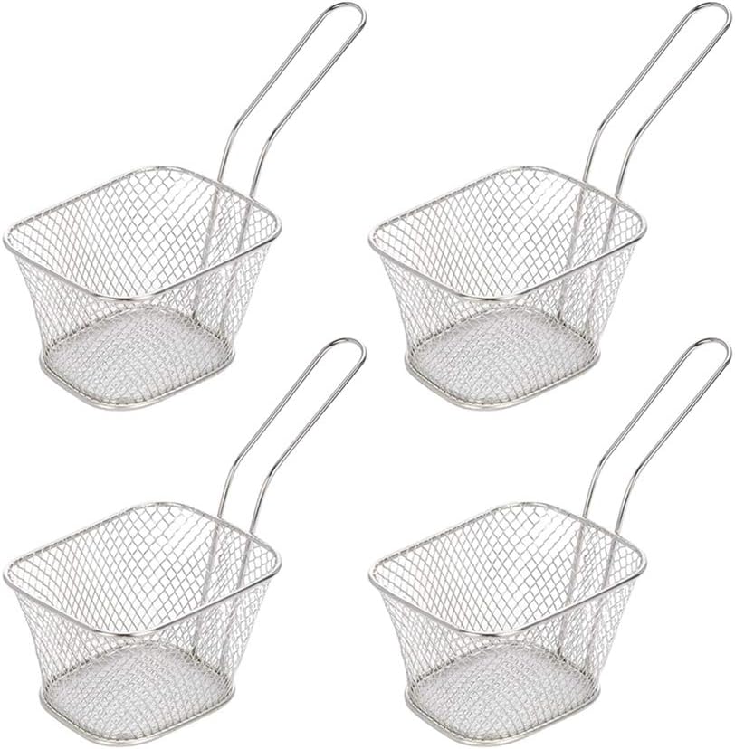 Chip Serving Fry Baskets, 4pcs Mini Chip Baskets Kitchen Stainless