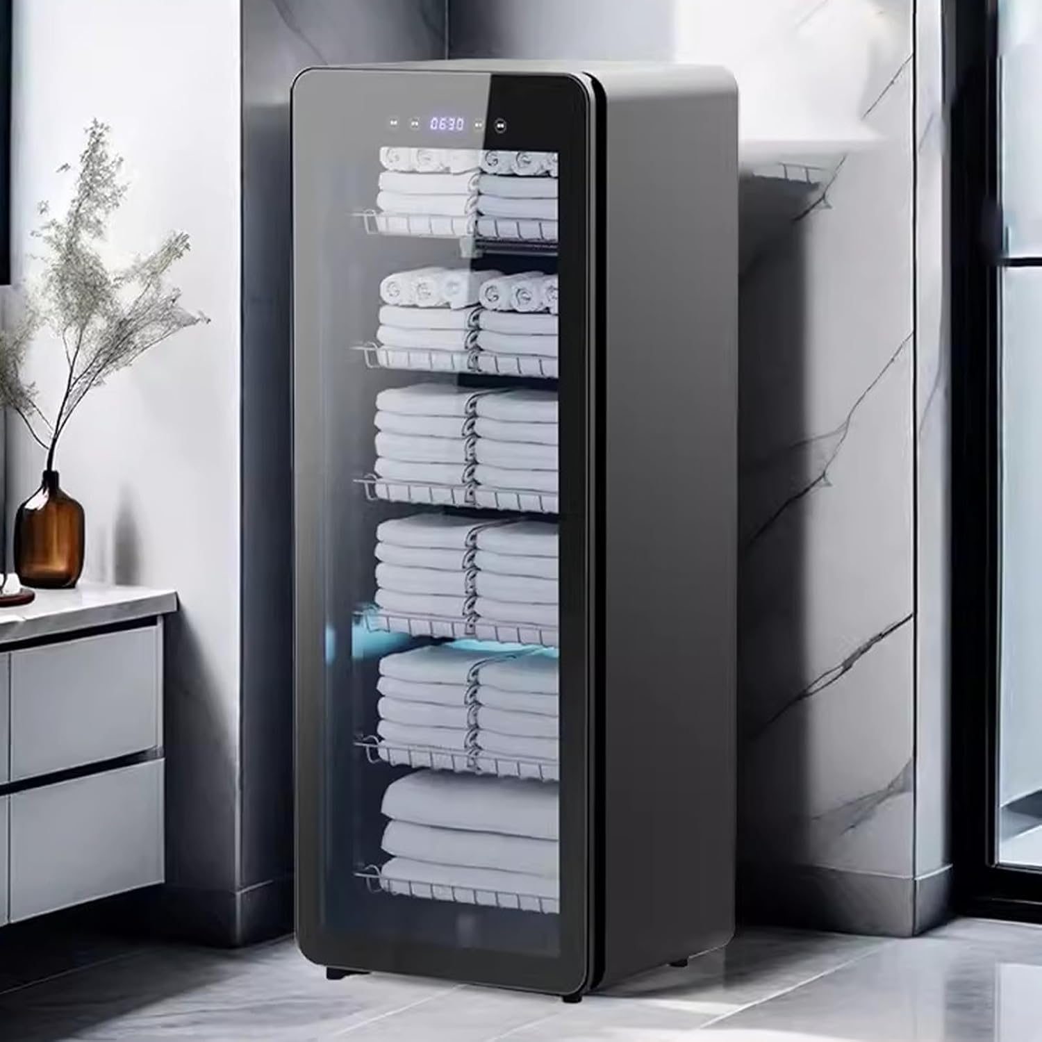 Hot Towel Warmer, Towel Heater, Disinfection Cabinet, Multiple Sizes, for Bathroom, for Spa, Barbershop, Hotel(Small) Medium