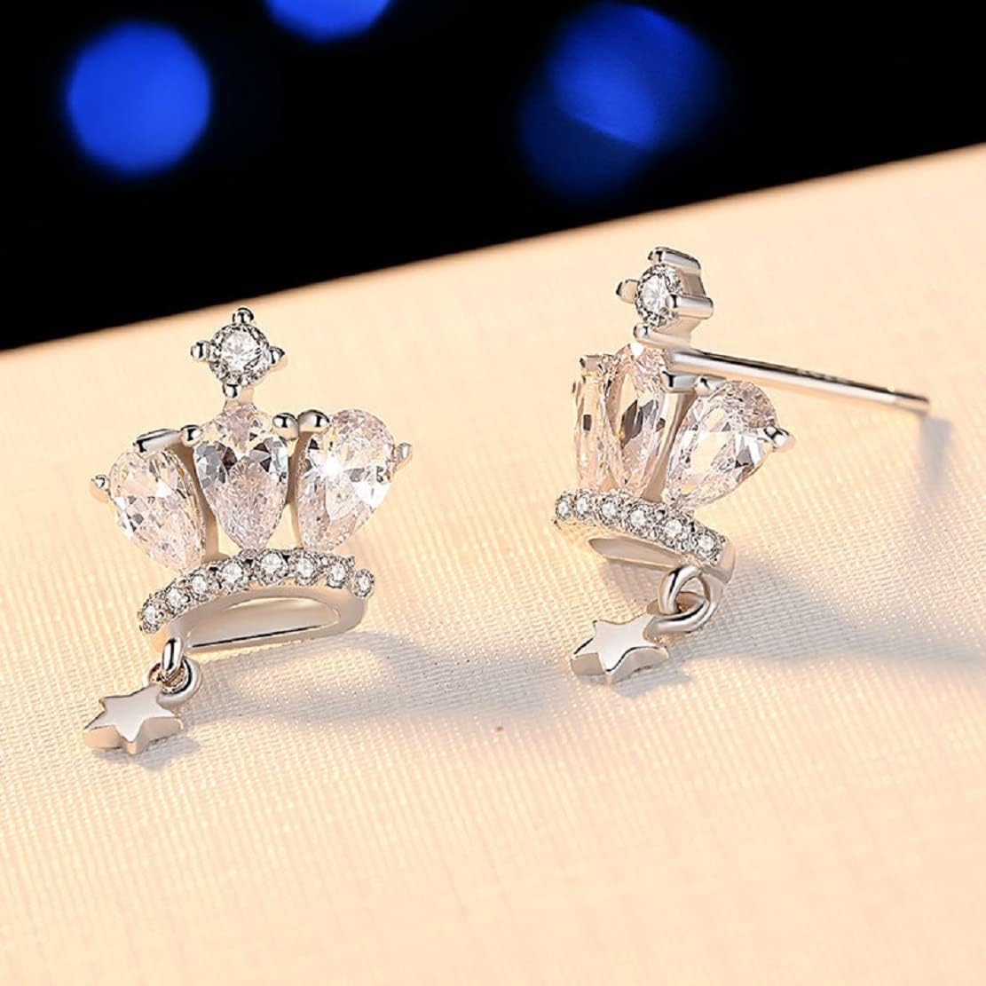 Cute Star Crown Dangle Earrings for Women, Women’s Princess Queen Crown Bohemian Drop Earrings Jewelry - Image 8