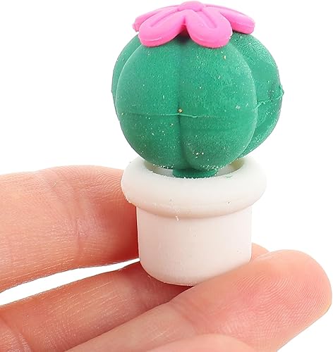 Miniatura 7 de Borradores de borrar en maceta, borradores en miniatura, borradores de dibujos animados 3D, suministros de papelería para estudiantes, 15 piezas de