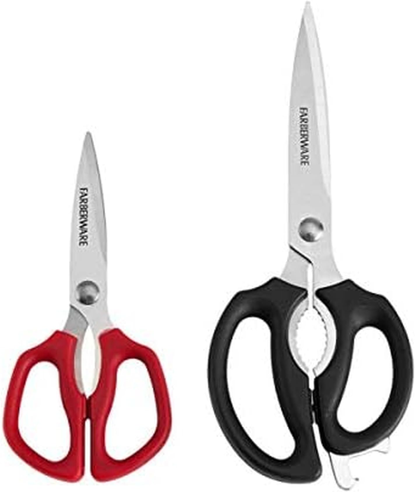 Farberware Ultimate and Utility Kitchen Shears Set, 2-Piece, Black and Red