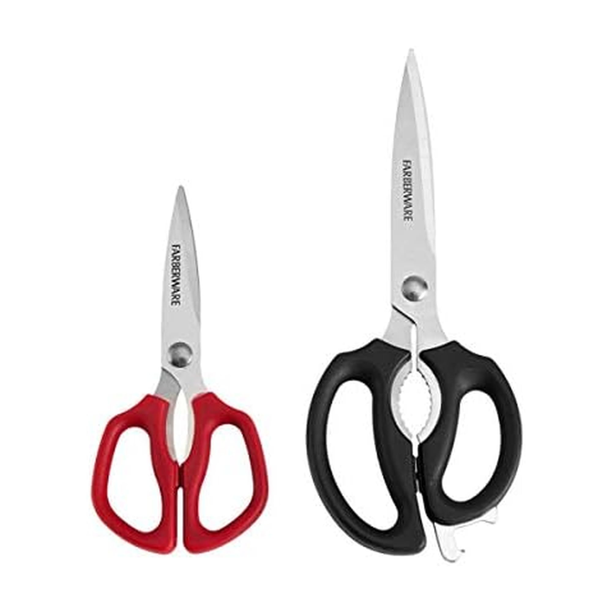 Farberware Ultimate and Utility Kitchen Shears Set, 2-Piece, Black and Red