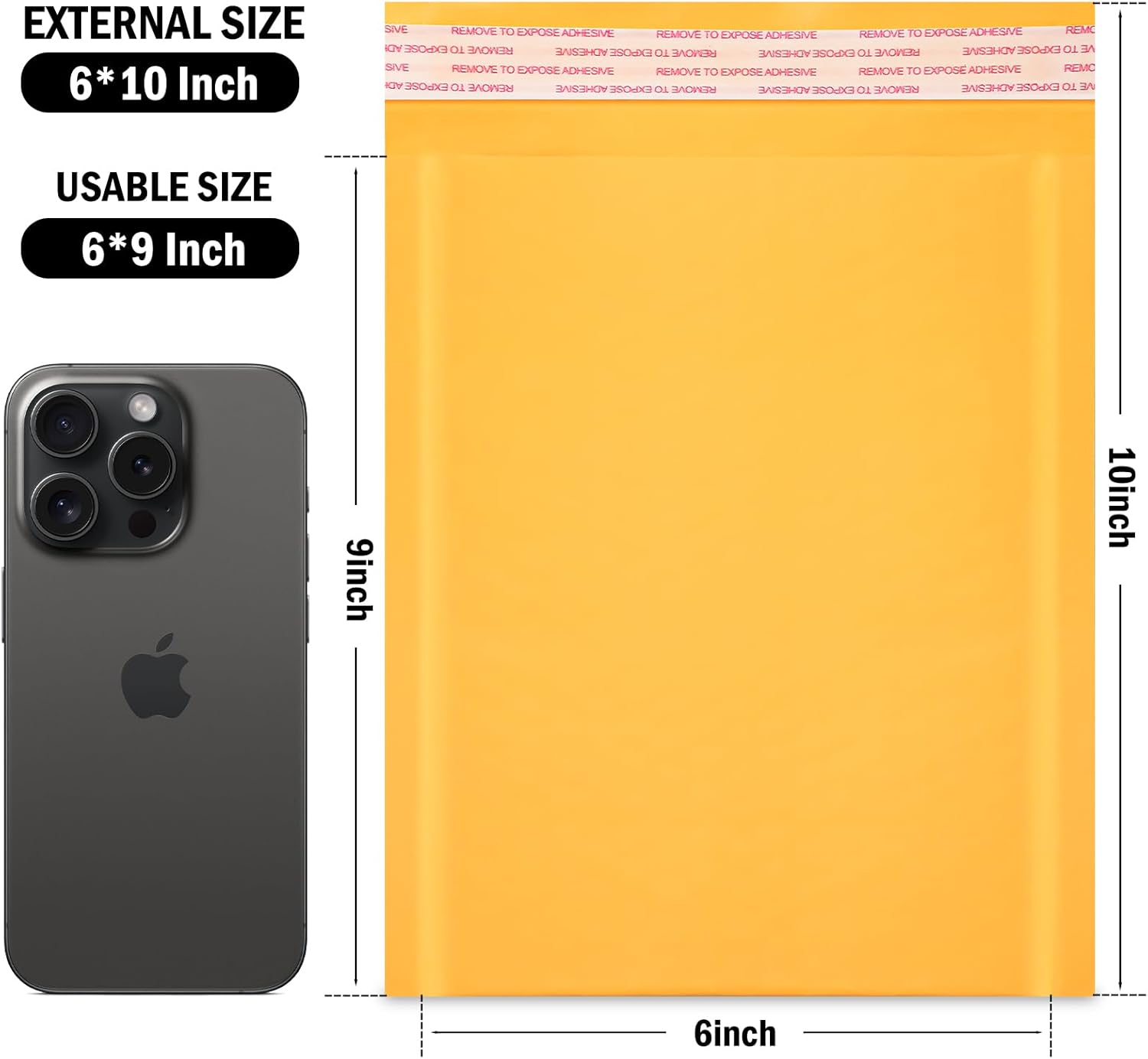 100 Pack Kraft Bubble Mailers 6x10 Inch - #0 Self-Seal Padded Shipping Envelopes, Lightweight, Shockproof, Crushproof, Ideal for Mailing Small Items, Fragile Items, Documents, and Samples - Image 2