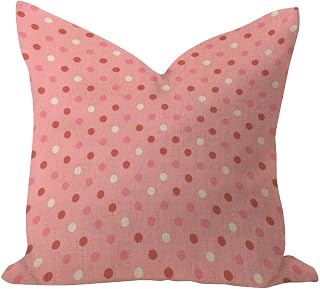 WSDESDEC Fundas de almohada cómodas para el día de San Valentín, fundas de almohada decorativas para cama, color rojo, rosa, corazón, cuadrado, algodón, lino, fundas de almohada para decoración del