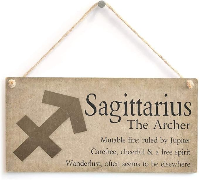 Hty Sagittarius The Archer - Beautiful Spiritual Gift Astrology Sign of The Zodiac Plaque 10