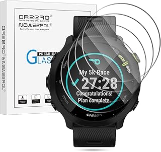 Orzero (4 Pack) Tempered Glass Screen Protector Compatible for Garmin Forerunner 55, High Definition 2.5D Arc Edges 9 Hardness Bubble-Free (Lifetime Replacement)