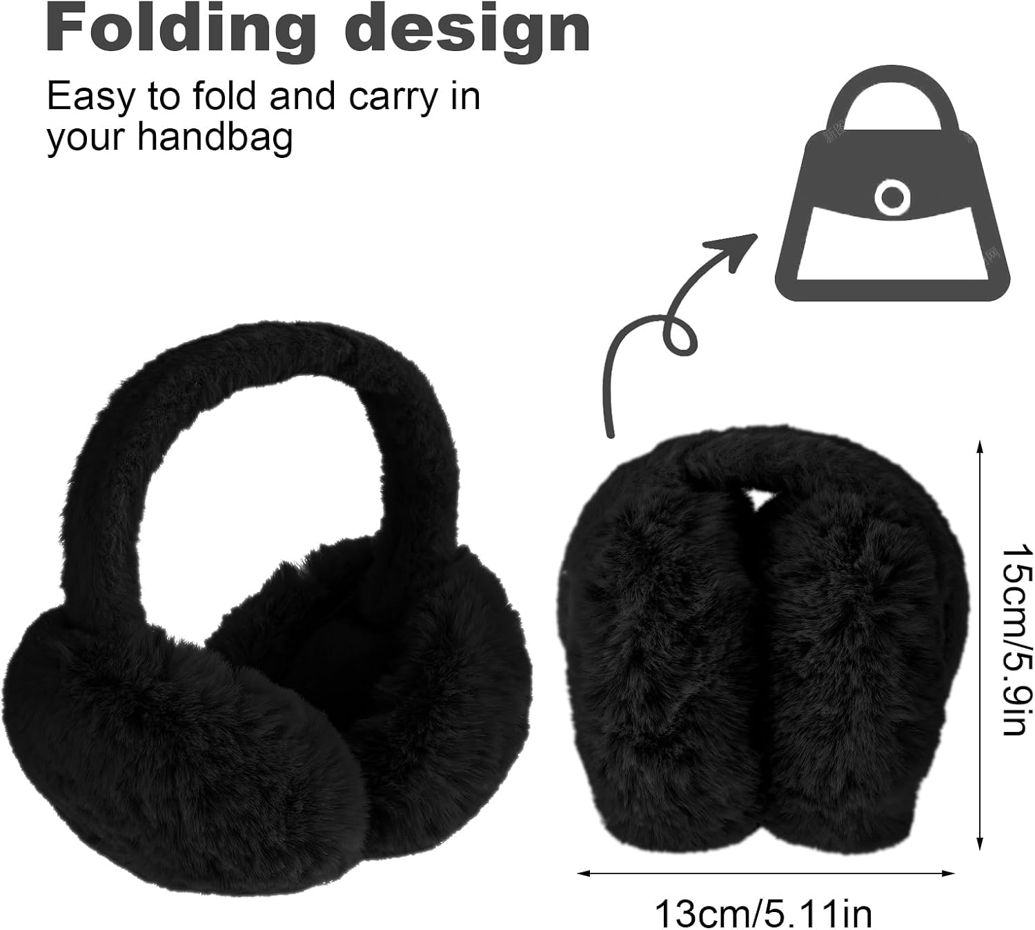 Lusofie Women's Earmuffs Faux Fur Warm Earmuffs Winter Cute Plush Ear Warmer Ear Covers Ear Muffs for Winter