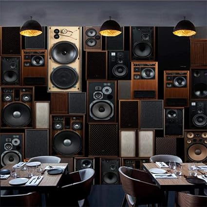 Amazon カスタム壁紙3d壁画ヨーロッパレトロktvオーディオスピーカーリビングルーム寝室背景壁紙家の装飾壁壁画3d壁紙 300 W 210 H Cm 壁紙