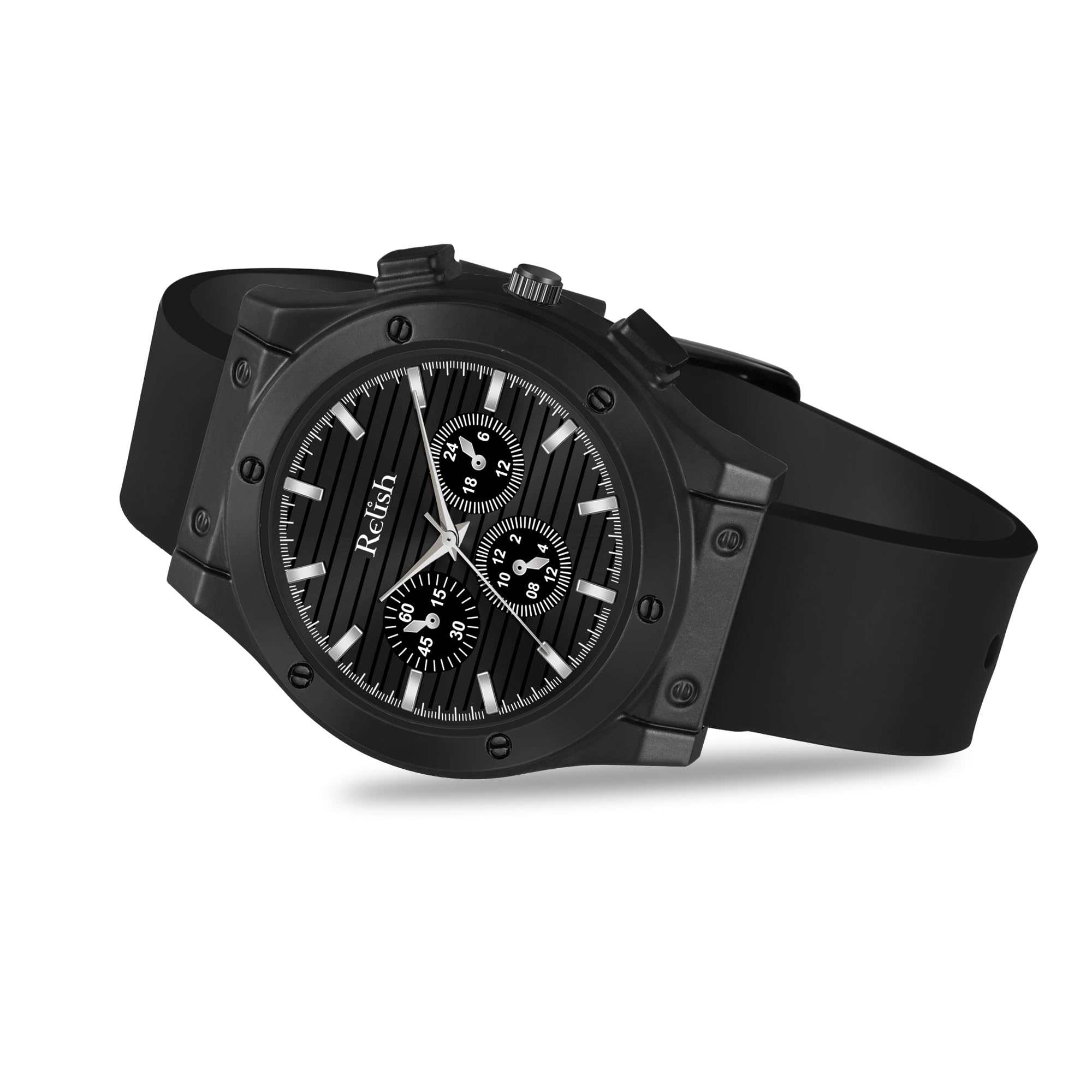 Relish RS3 Pro Antique Softest Silicone Strap Analog Watch for Men & Boys - Vintage Brass Dial, Quartz Movement, 48mm Case, Black Band (B0CVFKG79D) Amazon Price History, Amazon Price Tracker